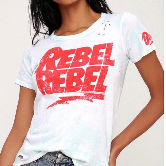 Chaser Tops - NWT Chaser Bowie Rebel Rebel Tie Dye Tee, XS